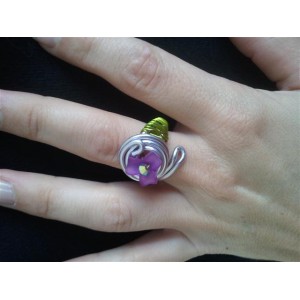 Bague alu fleurie